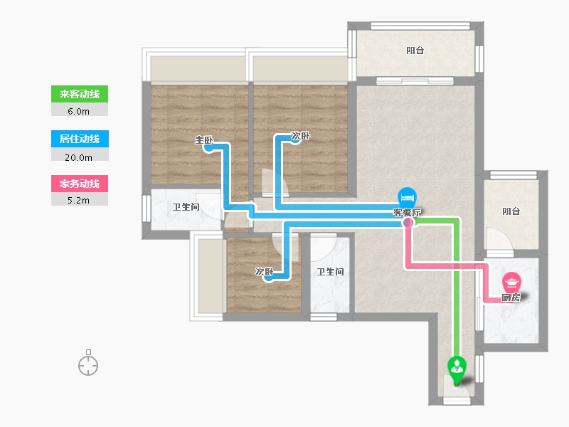 广东省-湛江市-廉江长盈城市花园-70.17-户型库-动静线