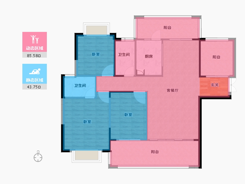 湖南省-邵阳市-恒泰珑湖·二期-118.37-户型库-动静分区