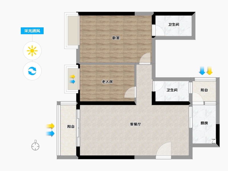 广东省-江门市-印象海伦湾-77.30-户型库-采光通风