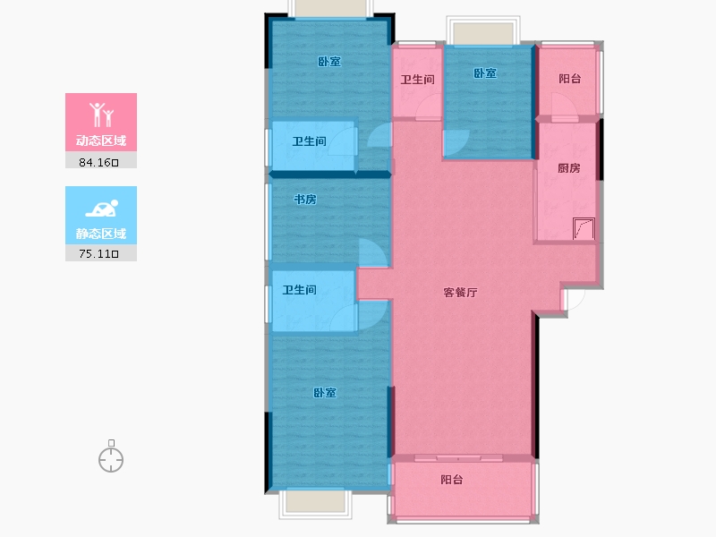 广东省-佛山市-富力西江十号-145.17-户型库-动静分区