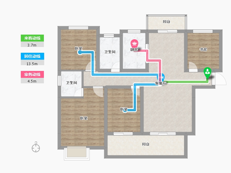 湖南省-常德市-大汉澧州龙城-97.39-户型库-动静线