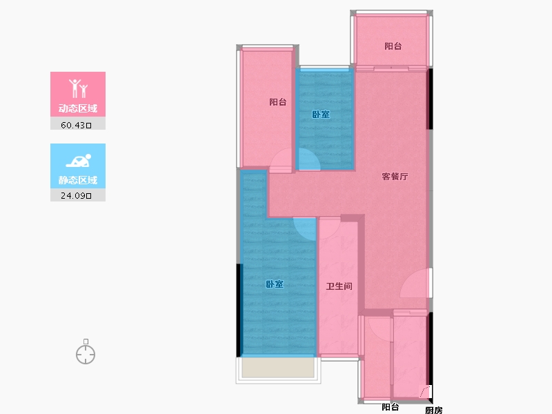 广东省-湛江市-城市尚居花园-75.00-户型库-动静分区