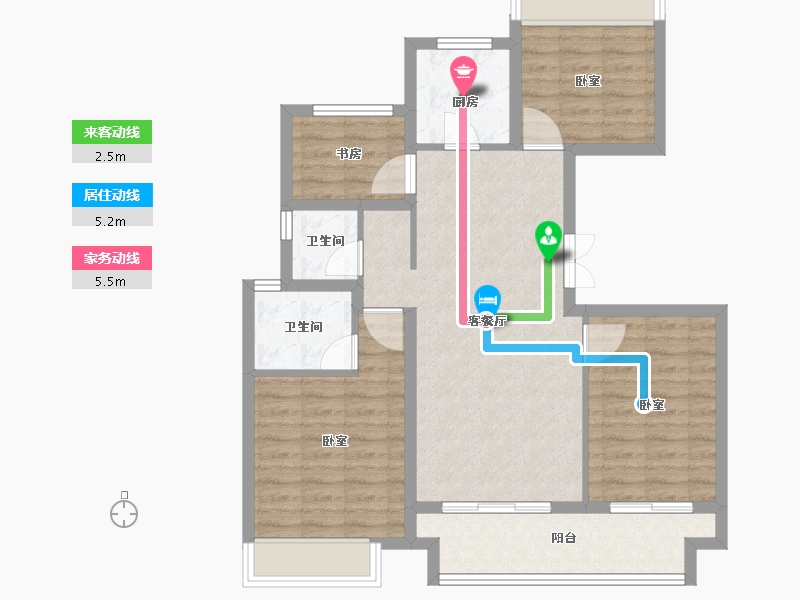 安徽省-六安市-时代悦府-89.02-户型库-动静线