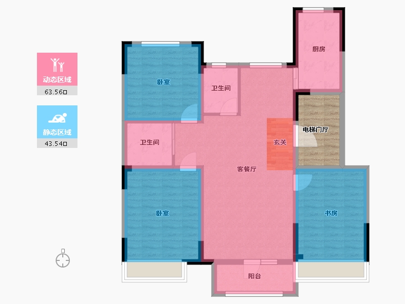 吉林省-长春市-隆晟·高新名邸-102.45-户型库-动静分区