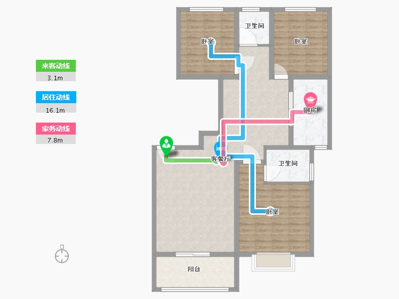 湖北省-孝感市-豫嘉盛世家园-111.00-户型库-动静线