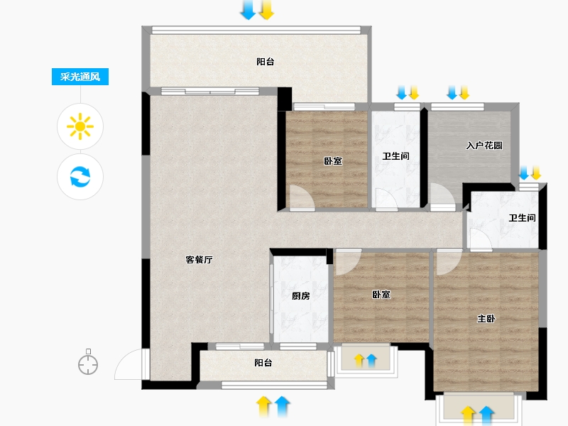 广西壮族自治区-贺州市-泽森·壹品江山-106.03-户型库-采光通风