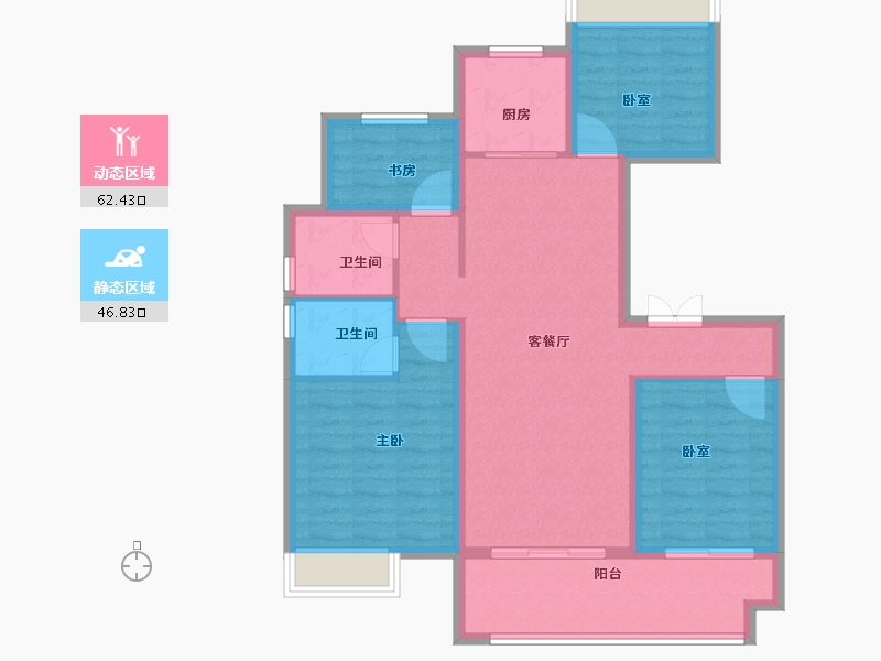 安徽省-六安市-时代悦府-98.00-户型库-动静分区