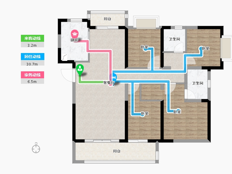 湖北省-荆州市-保利堂悦-116.00-户型库-动静线