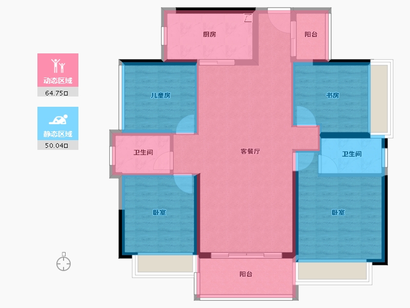 广东省-江门市-海悦天铸-103.15-户型库-动静分区