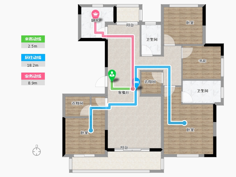 浙江省-宁波市-荣安观江园2期-138.01-户型库-动静线