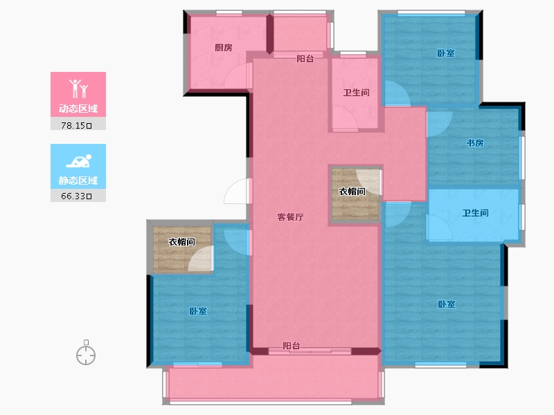 浙江省-宁波市-荣安观江园2期-138.01-户型库-动静分区