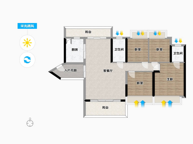 广东省-惠州市-德洲城-106.43-户型库-采光通风