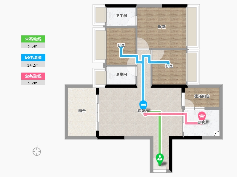 广东省-湛江市-汇泉·盛景名苑-87.48-户型库-动静线