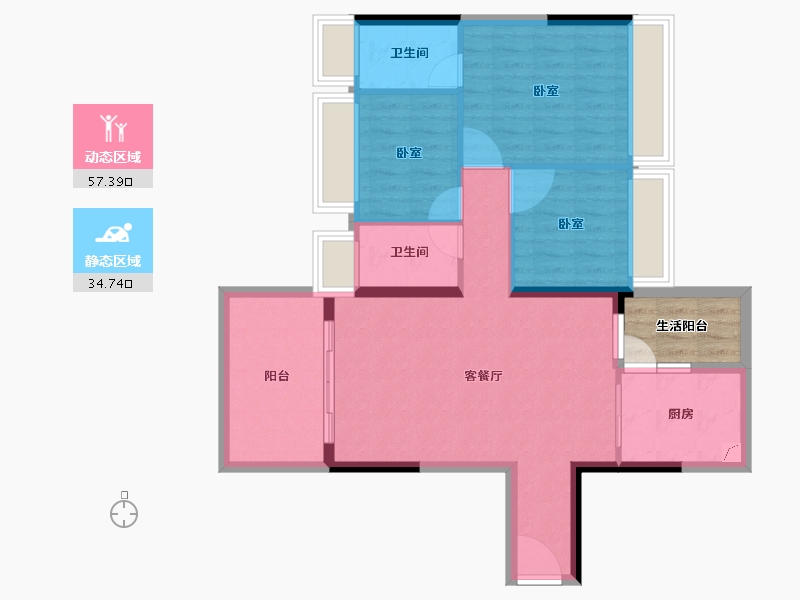 广东省-湛江市-汇泉·盛景名苑-87.48-户型库-动静分区