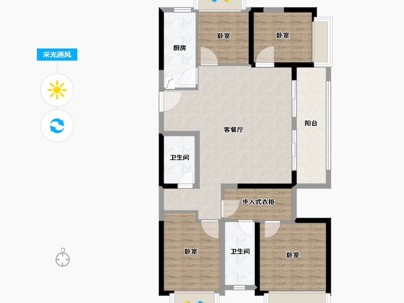 湖北省-荆州市-保利堂悦-114.00-户型库-采光通风