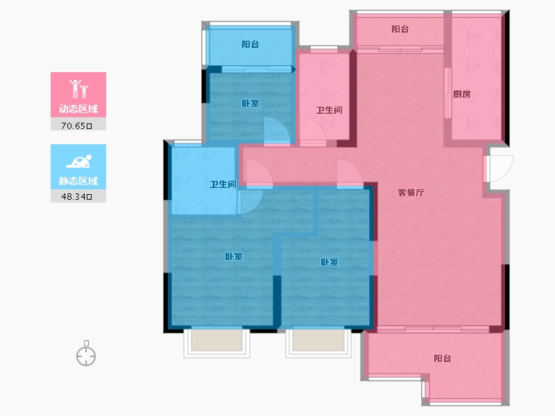 湖南省-湘潭市-金沅公馆-106.30-户型库-动静分区