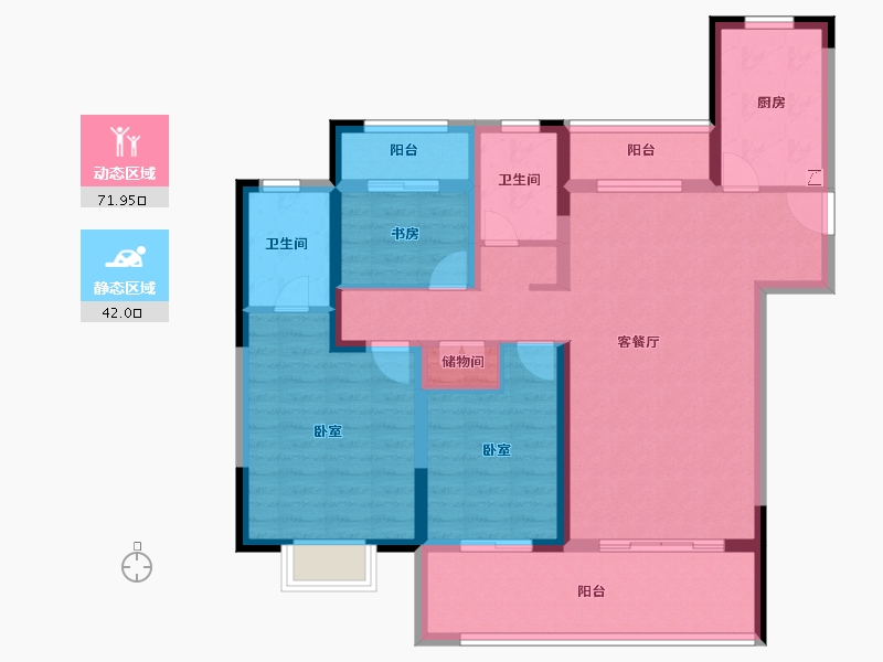 江苏省-镇江市-爱家·尚城-101.01-户型库-动静分区