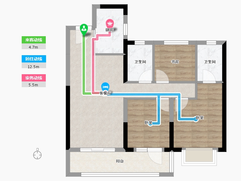 湖北省-荆州市-金辉楚樾云著-68.01-户型库-动静线