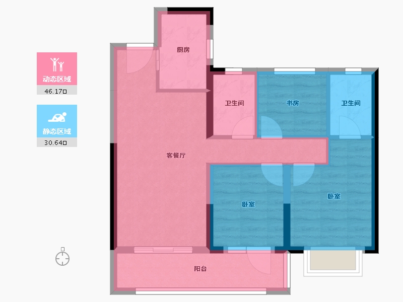 湖北省-荆州市-金辉楚樾云著-68.01-户型库-动静分区