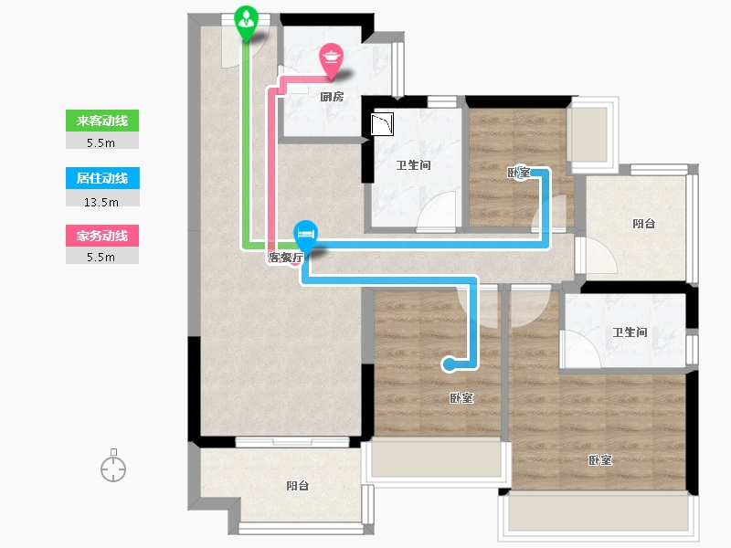 广东省-广州市-融创·春风岭南-78.00-户型库-动静线