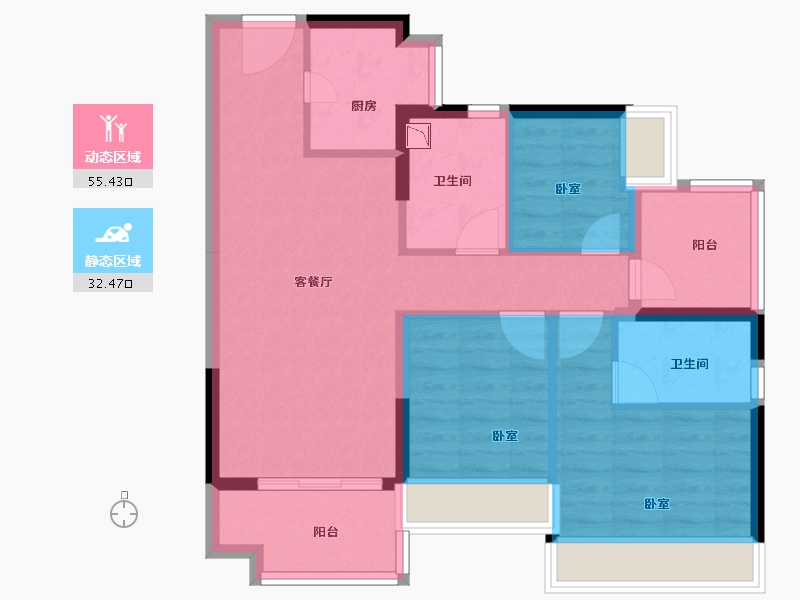 广东省-广州市-融创·春风岭南-78.00-户型库-动静分区