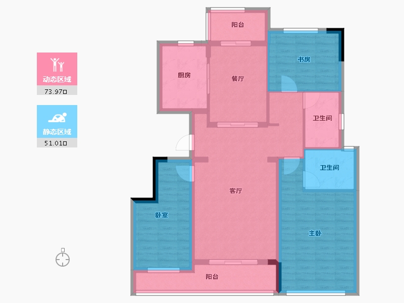 浙江省-宁波市-荣安观江园2期-112.00-户型库-动静分区