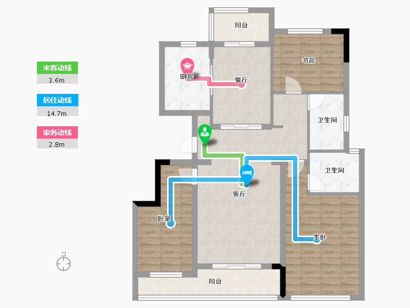 浙江省-宁波市-荣安观江园2期-112.00-户型库-动静线