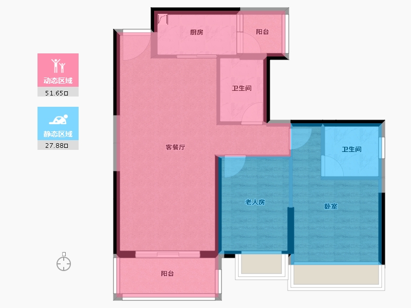 广东省-江门市-印象海伦湾-70.94-户型库-动静分区