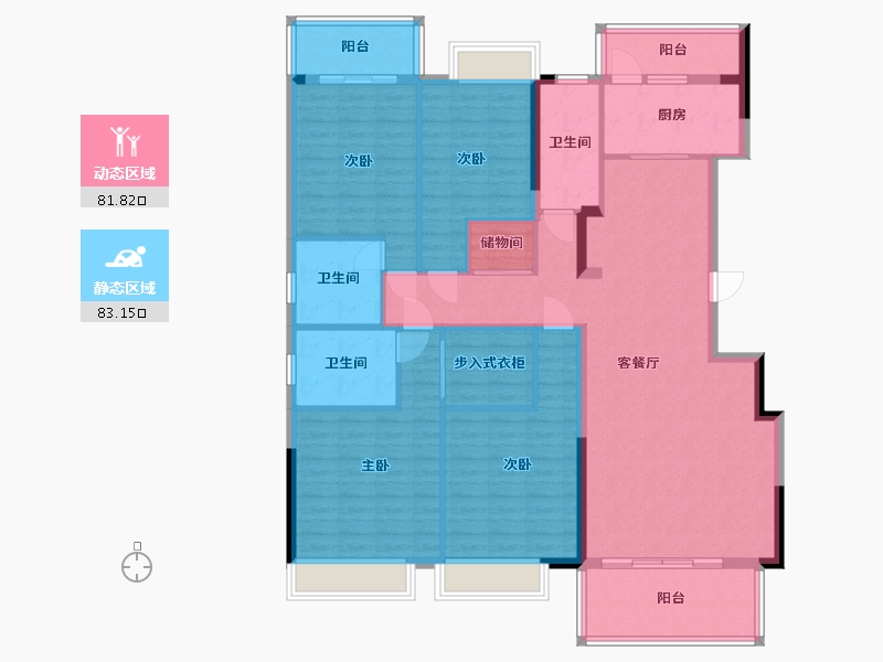 广西壮族自治区-南宁市-中房翡翠时光-149.43-户型库-动静分区