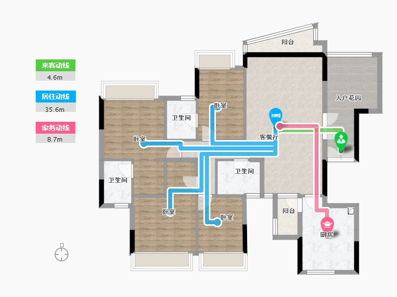 广东省-佛山市-广佛新世界花园洋房-123.01-户型库-动静线