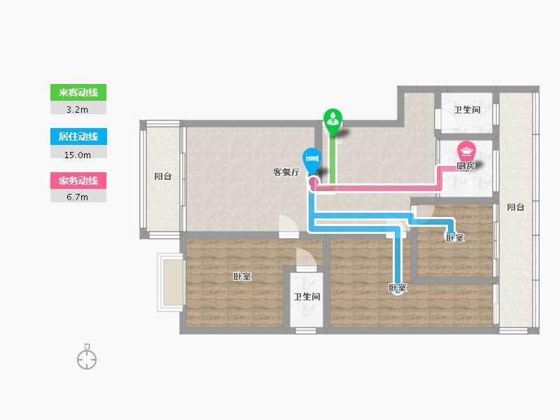 湖南省-怀化市-阳光水岸·南铁1品城-103.79-户型库-动静线