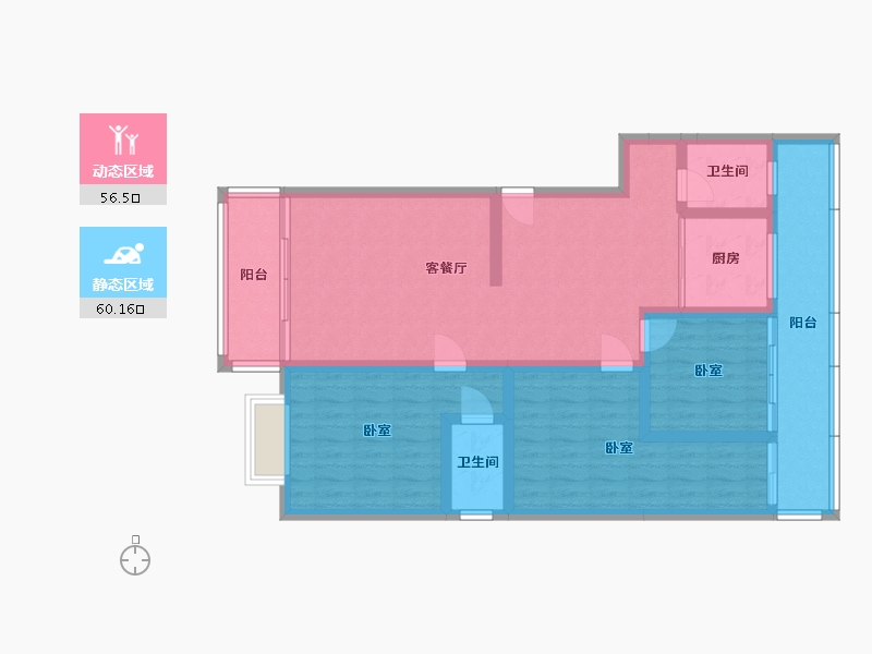 湖南省-怀化市-阳光水岸·南铁1品城-103.79-户型库-动静分区