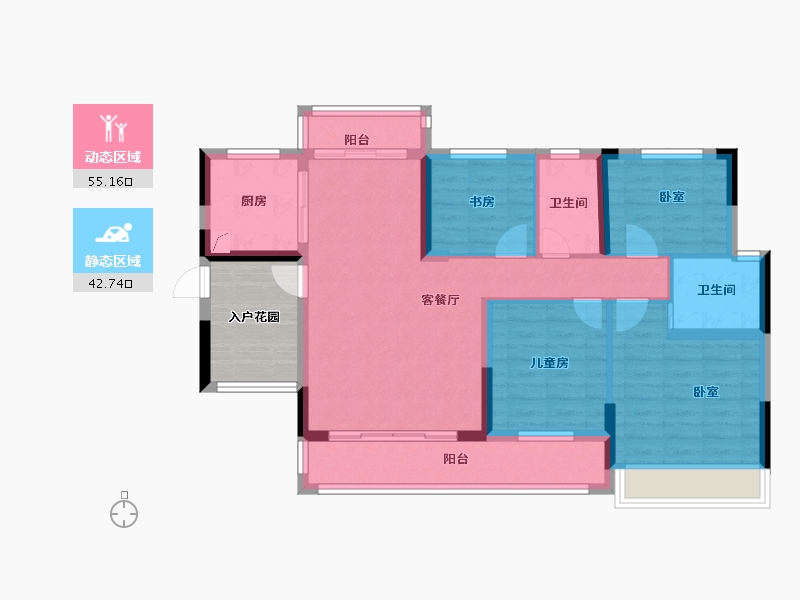 广东省-梅州市-锦绣首府-93.27-户型库-动静分区