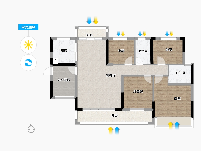 广东省-梅州市-锦绣首府-93.27-户型库-采光通风