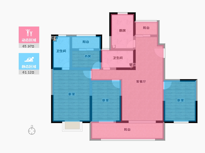 江苏省-镇江市-爱家·尚城-112.24-户型库-动静分区