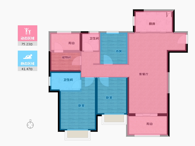 河南省-许昌市-许昌雅居乐国际花园-104.00-户型库-动静分区