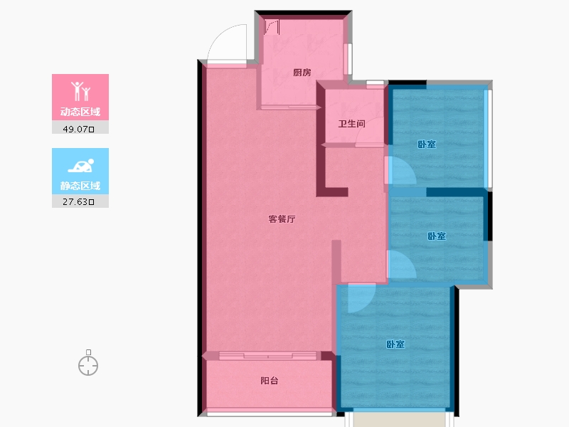 广东省-佛山市-深业旗山雅苑-68.00-户型库-动静分区