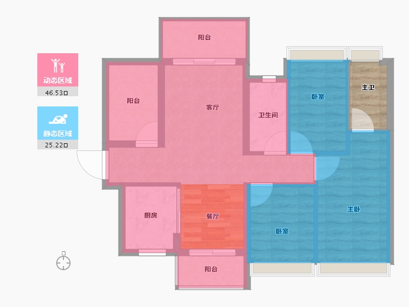 广东省-惠州市-雅晟轩-67.60-户型库-动静分区