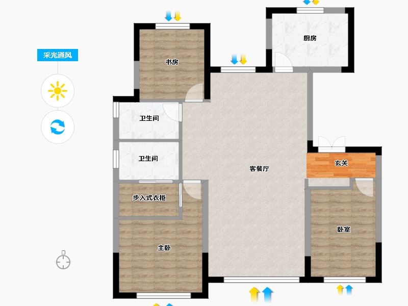 吉林省-长春市-中海龙玺-101.59-户型库-采光通风