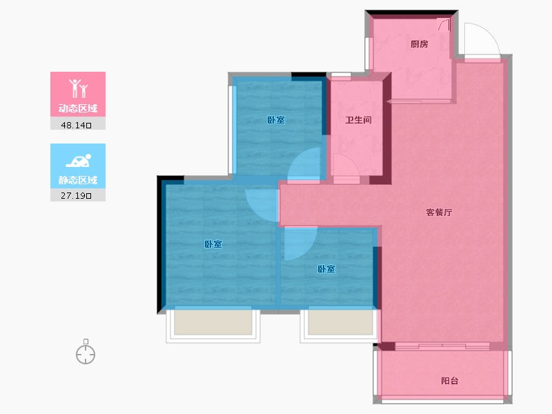 广东省-佛山市-深业旗山雅苑-67.00-户型库-动静分区