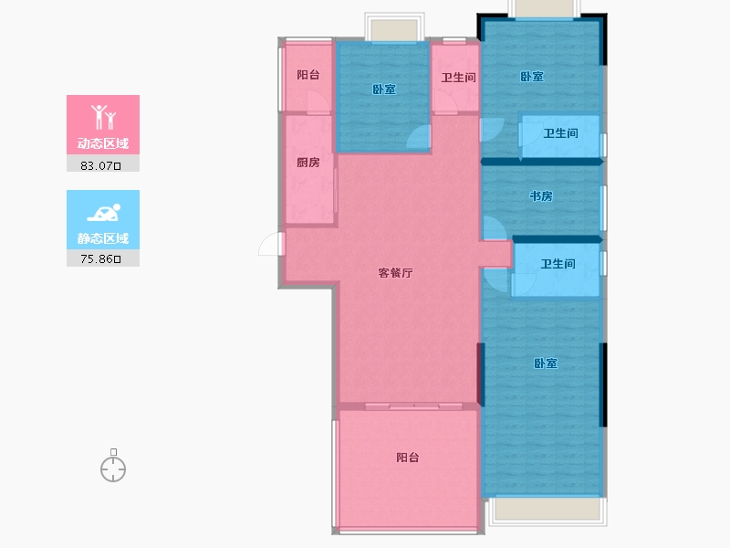 广东省-佛山市-富力西江十号-145.38-户型库-动静分区