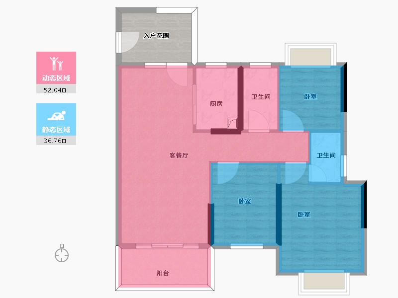 广东省-惠州市-凯尊公馆-86.50-户型库-动静分区