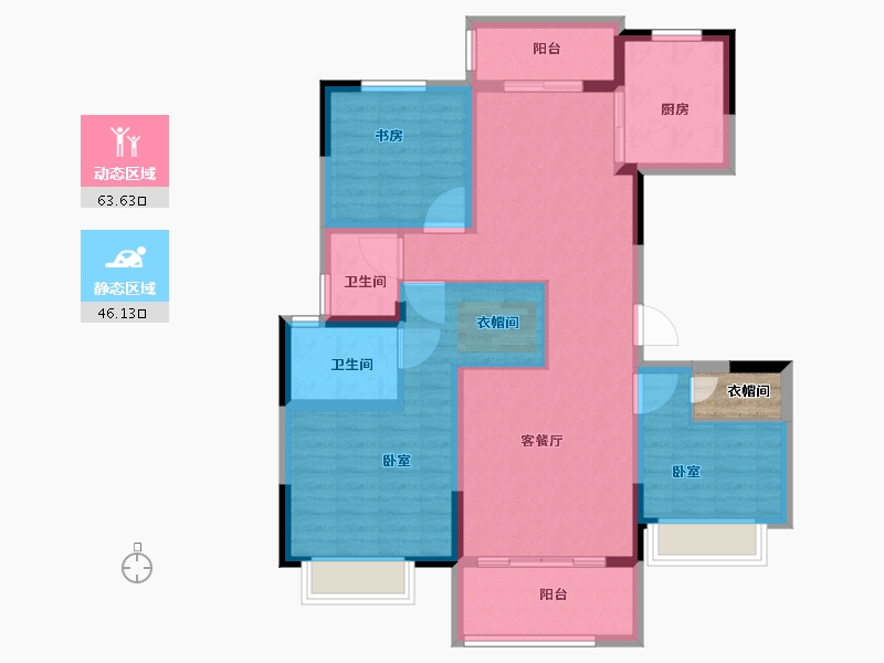 河南省-许昌市-万象三期水岸香郡-100.01-户型库-动静分区