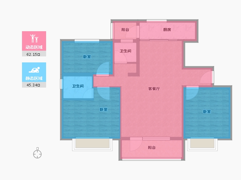 山东省-潍坊市-碧桂园翡翠城-96.01-户型库-动静分区