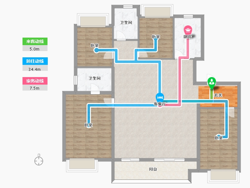 河南省-周口市-西华建业公园里-137.00-户型库-动静线