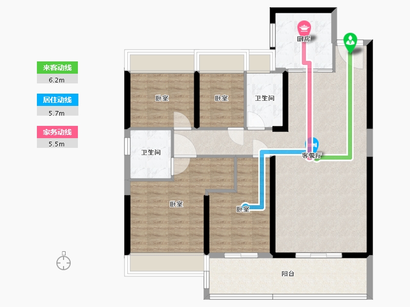 湖北省-十堰市-丹江口碧桂园-104.54-户型库-动静线