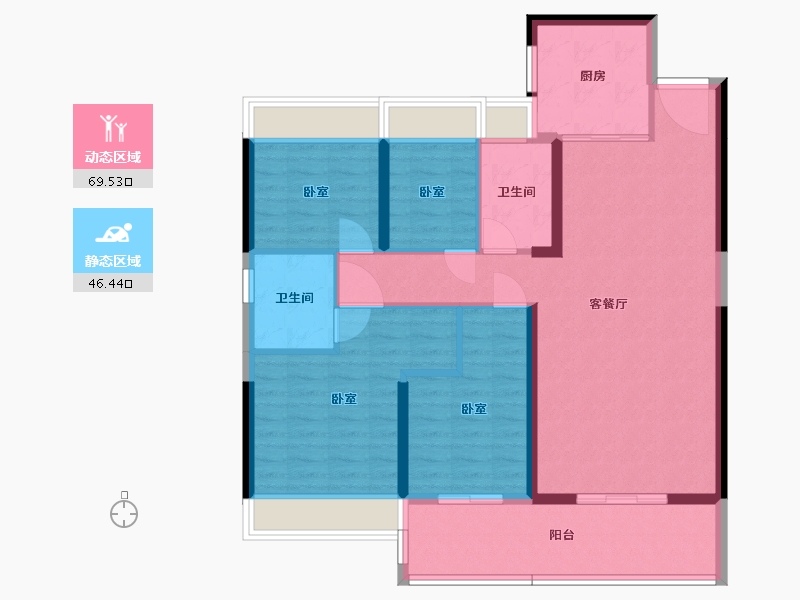 湖北省-十堰市-丹江口碧桂园-104.54-户型库-动静分区