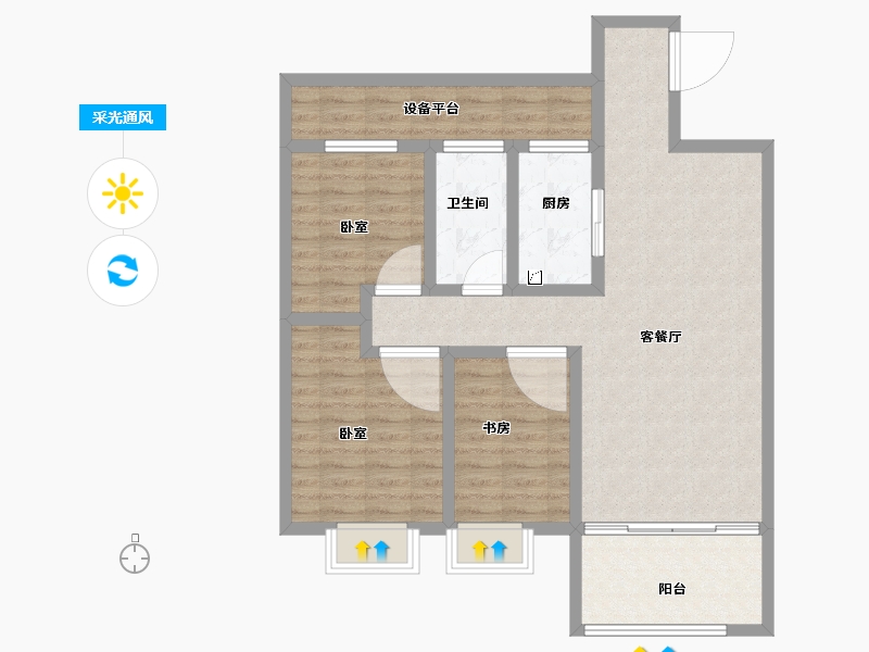 湖北省-武汉市-中德·金科学府-93.00-户型库-采光通风