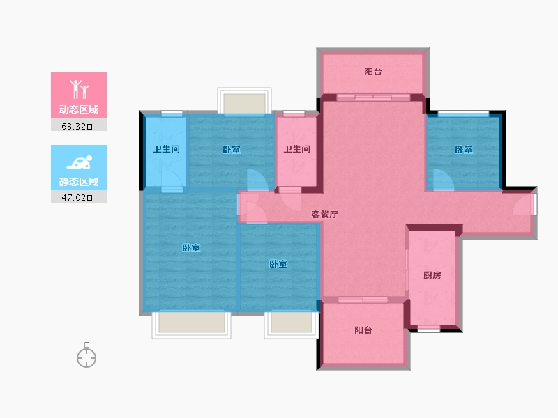 广东省-惠州市-华润置地万象天汇-99.07-户型库-动静分区