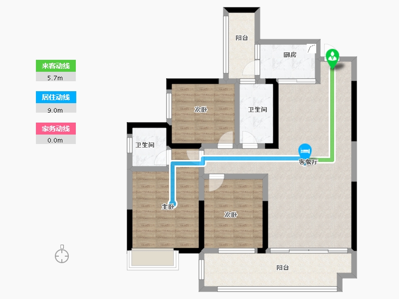 湖南省-湘潭市-天元广场·玺园-101.98-户型库-动静线